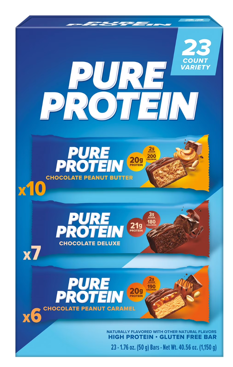 Pure Protein Bars, Variety Pack, 1.76 oz, 23 ct