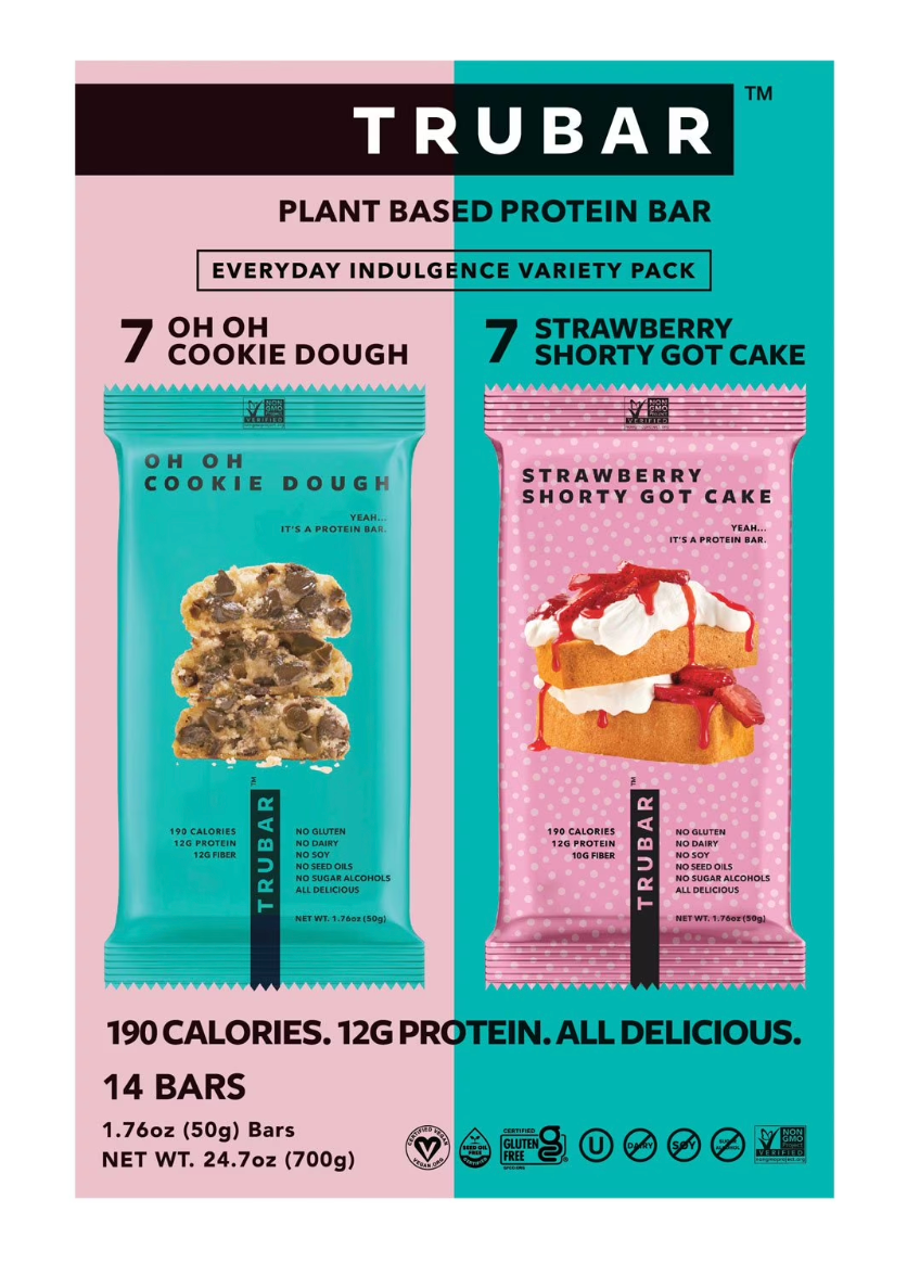 TRUBAR Plant Based Protein Bar Variety Pack, 14 ct.