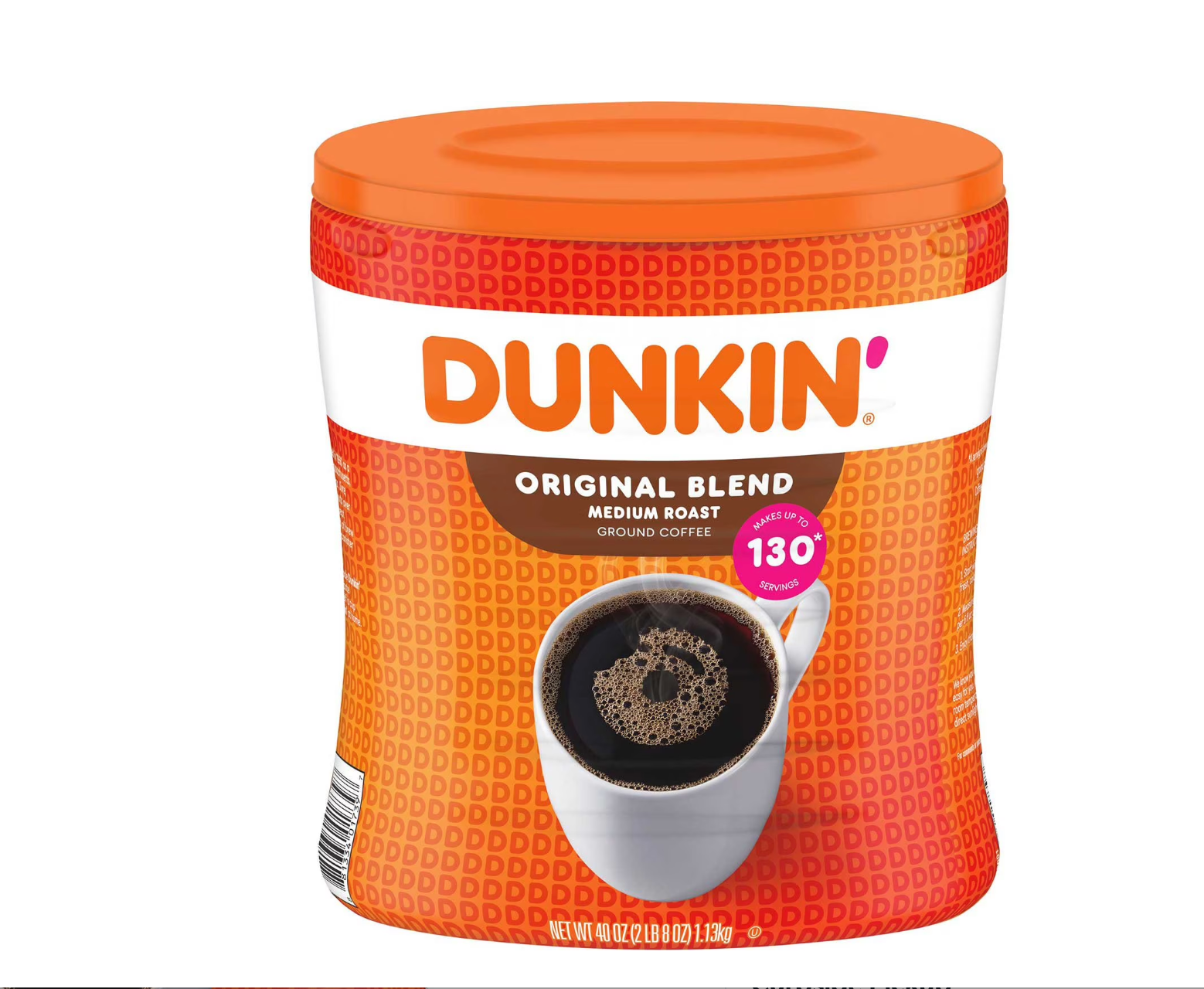 Dunkin' Medium Roast Ground Coffee, Original Blend, 40 oz