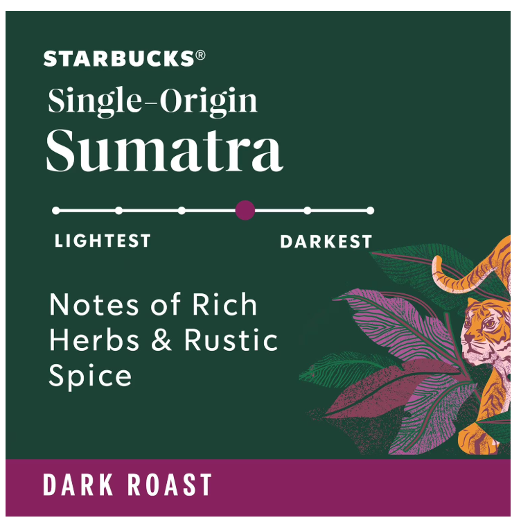 Starbucks Dark Roast K-Cup Coffee Pods, Single-Origin Sumatra, 72 ct.