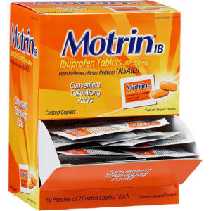 Motrin Ibuprofen, Dispenser Pack, 200 mg, 2 Caplets, 50 ct